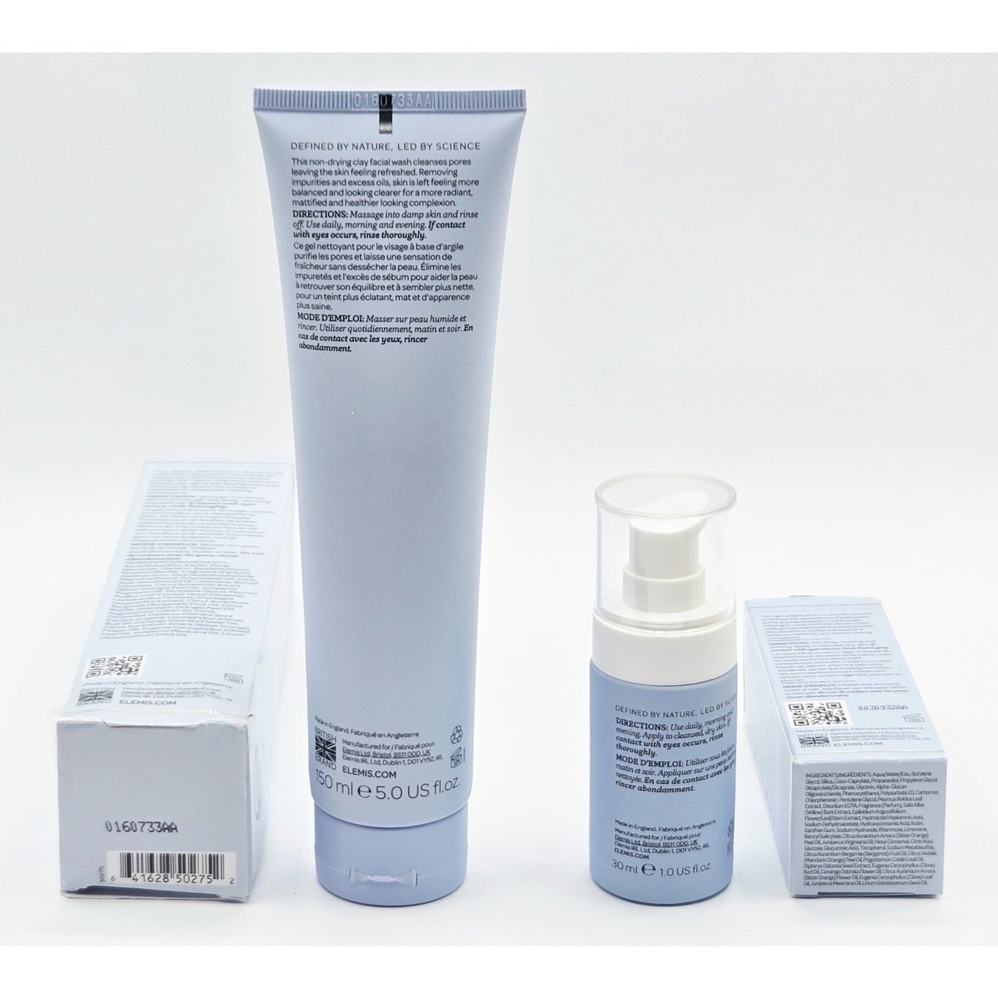 ELEMIS Clarifying Serum 1.0 Oz & Clay Skin Clearing Wash 5.0 oz