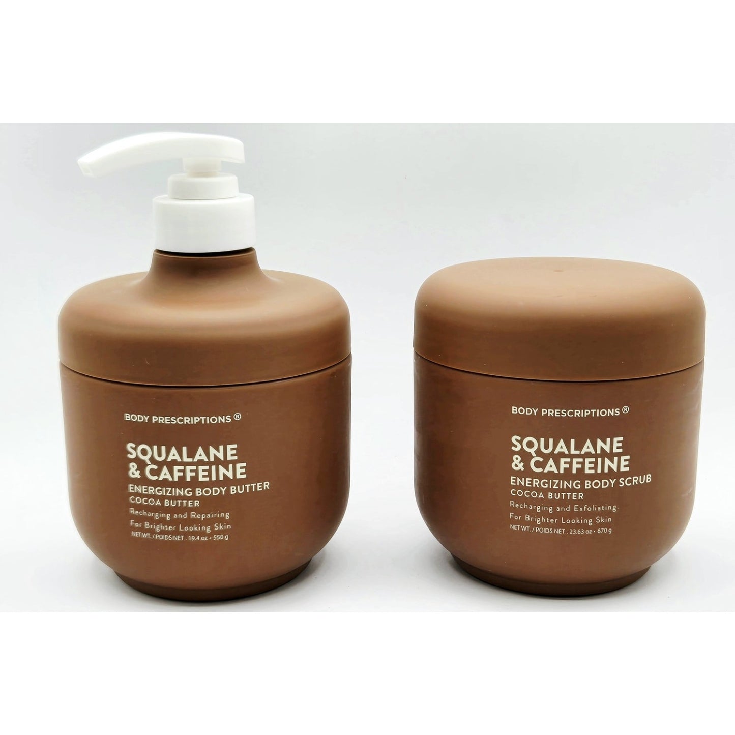 Body Prescriptions Squalane & Caffeine Energizing Body Butter & Scrub Set