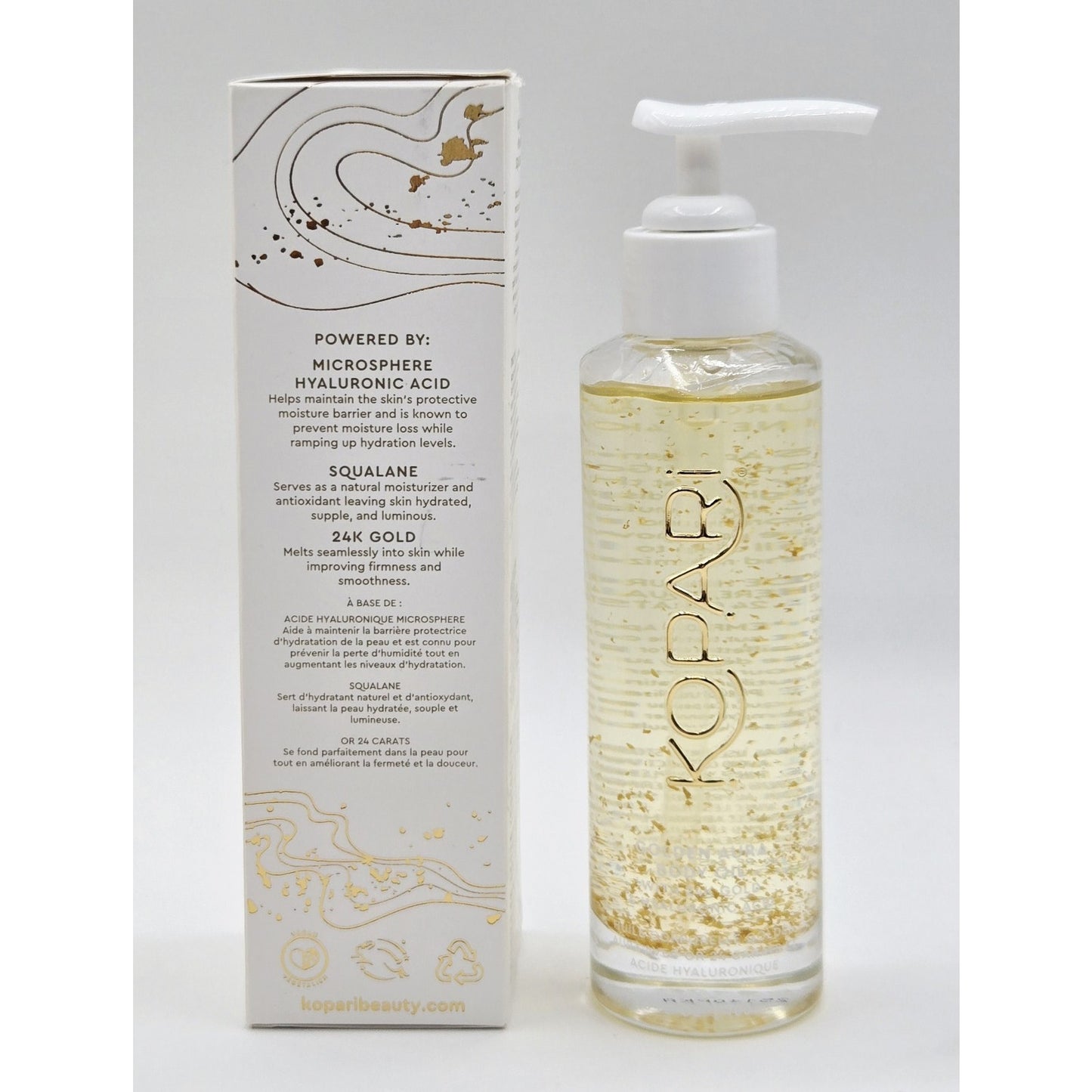 Kopari Tahitian Vanilla Hydrating Body Wash 8 oz + Golden Aura Body Oil 3.3 oz