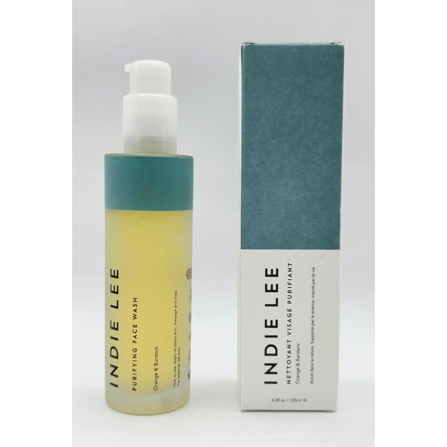 INDIE LEE Purifying Face Wash ~ 4.2 fl oz/ 125 ml Orange & Burdock ~ New in Box