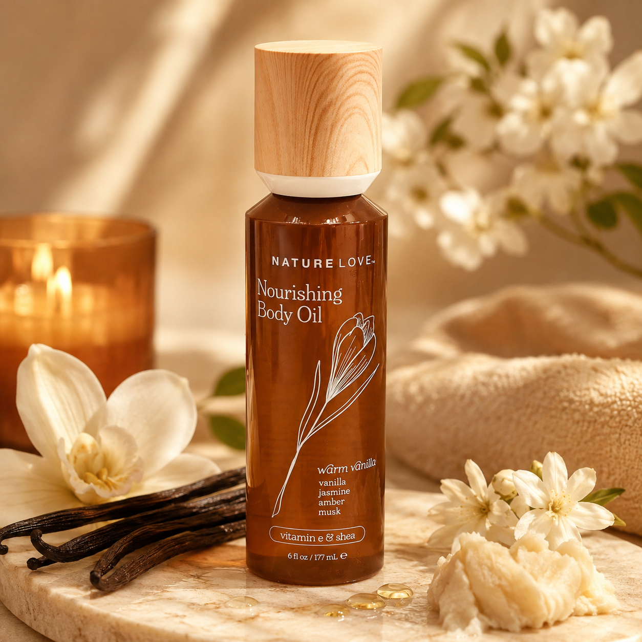 Nature Love Warm Vanilla Nourishing Body Oil product detail