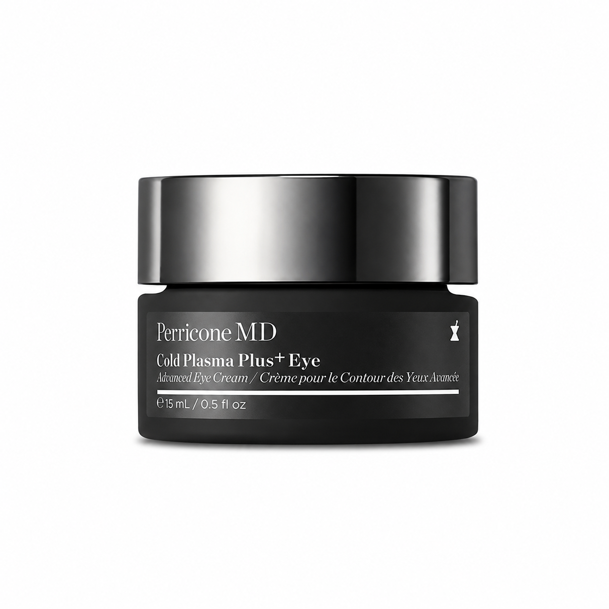 Perricone MD Cold Plasma Plus+ Advanced Eye Cream 0.5 oz black jar with silver lid