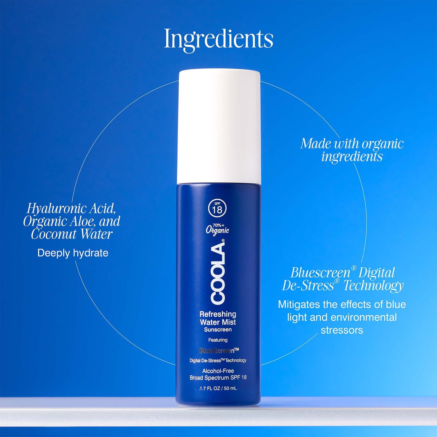 Coola Refreshing Water Mist Sunscreen SPF 15 50 mL / 1.7 fl oz