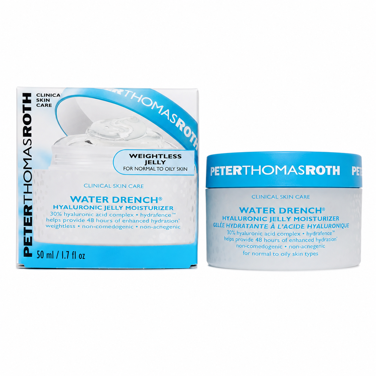 Peter Thomas Roth Water Drench Hyaluronic Jelly Moisturizer 1.7 oz jar and box