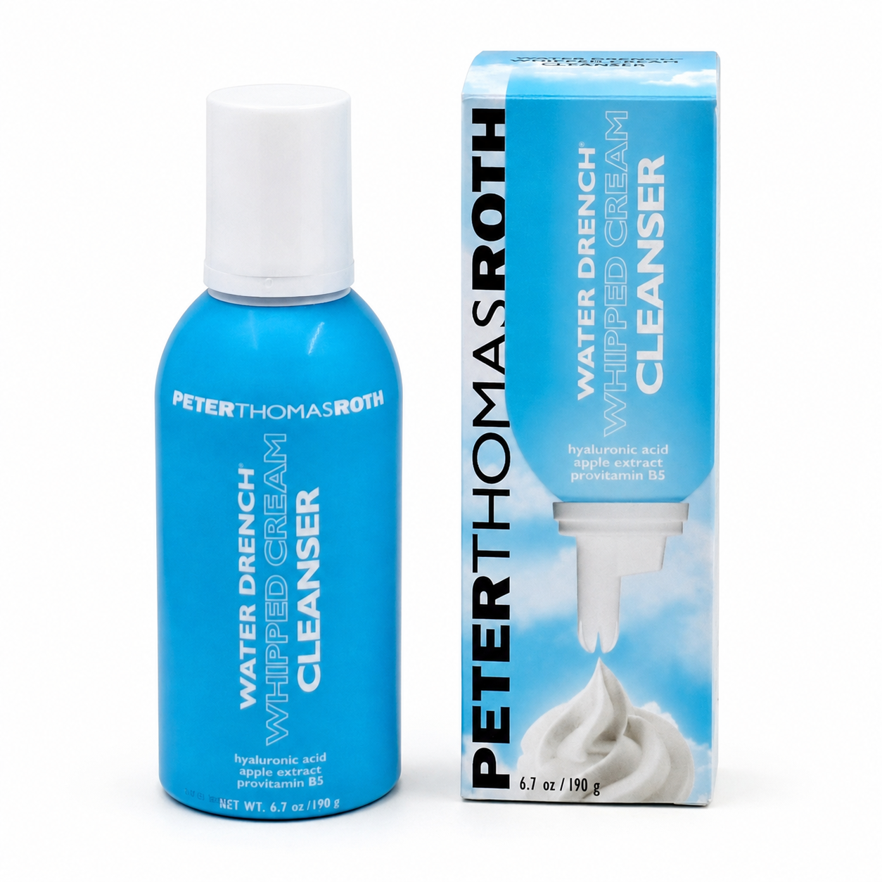 Peter Thomas Roth Water Drench Whipped Cream Cleanser 6.7 oz can and box