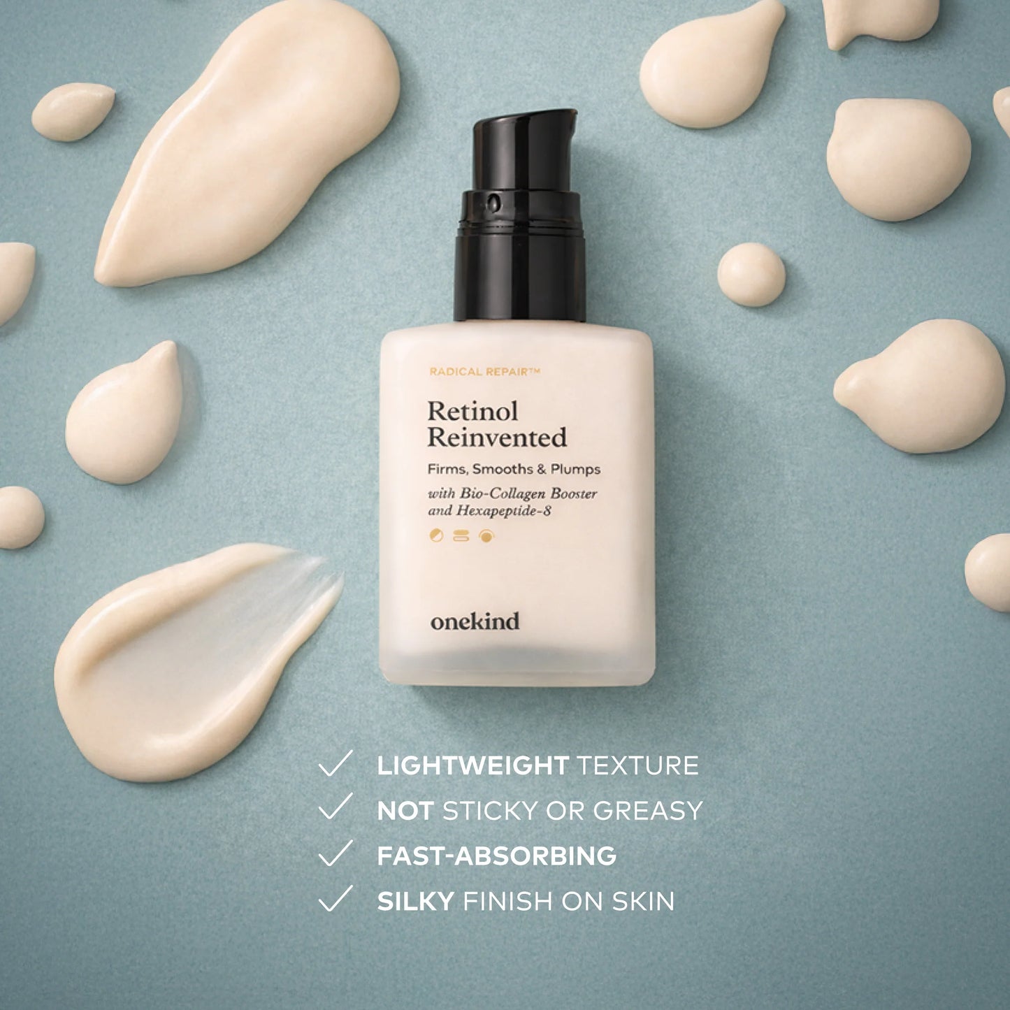 onekind Radical Repair Retinol Reinvented serum smoothing and firming benefits