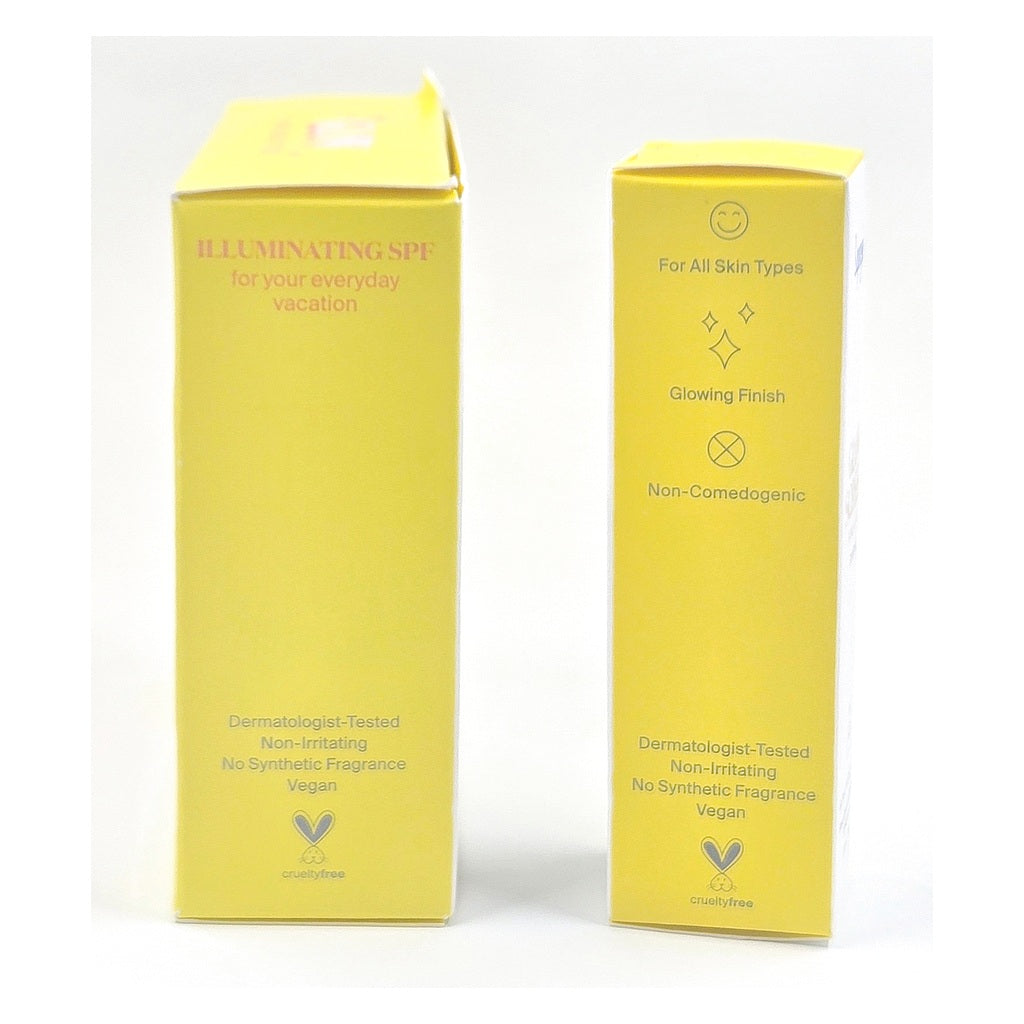 Supergoop! Destination Glow four-piece sunscreen set component information