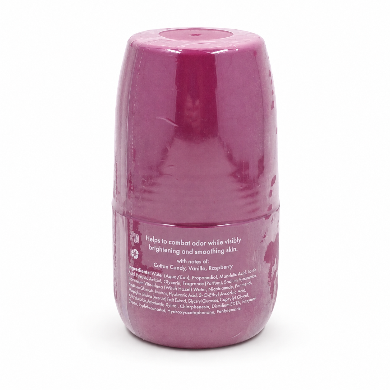 Truly Unicorn Fruit Serum Deodorant back label with scent notes and ingredients