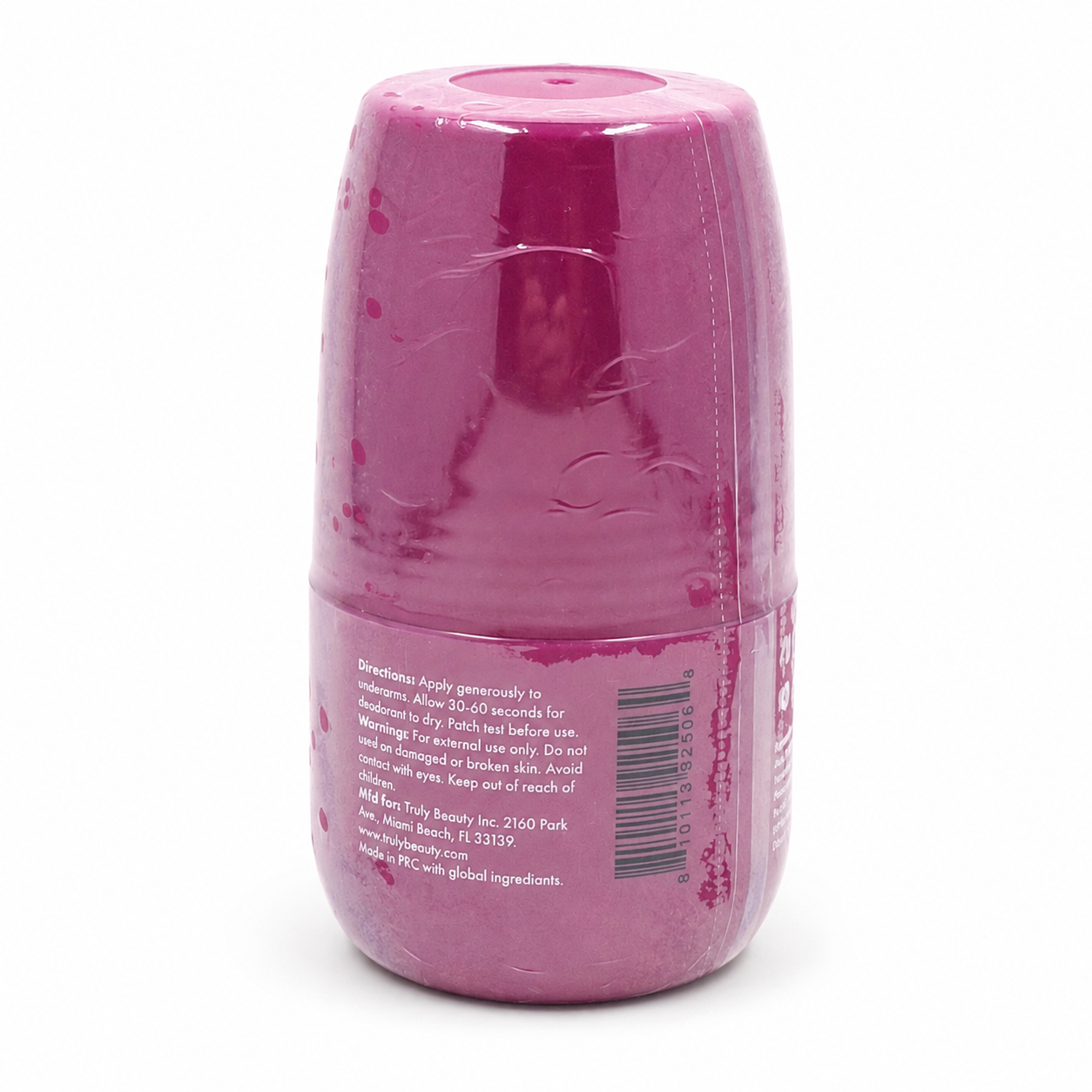 Truly Unicorn Fruit Serum Deodorant directions and UPC 810113825068