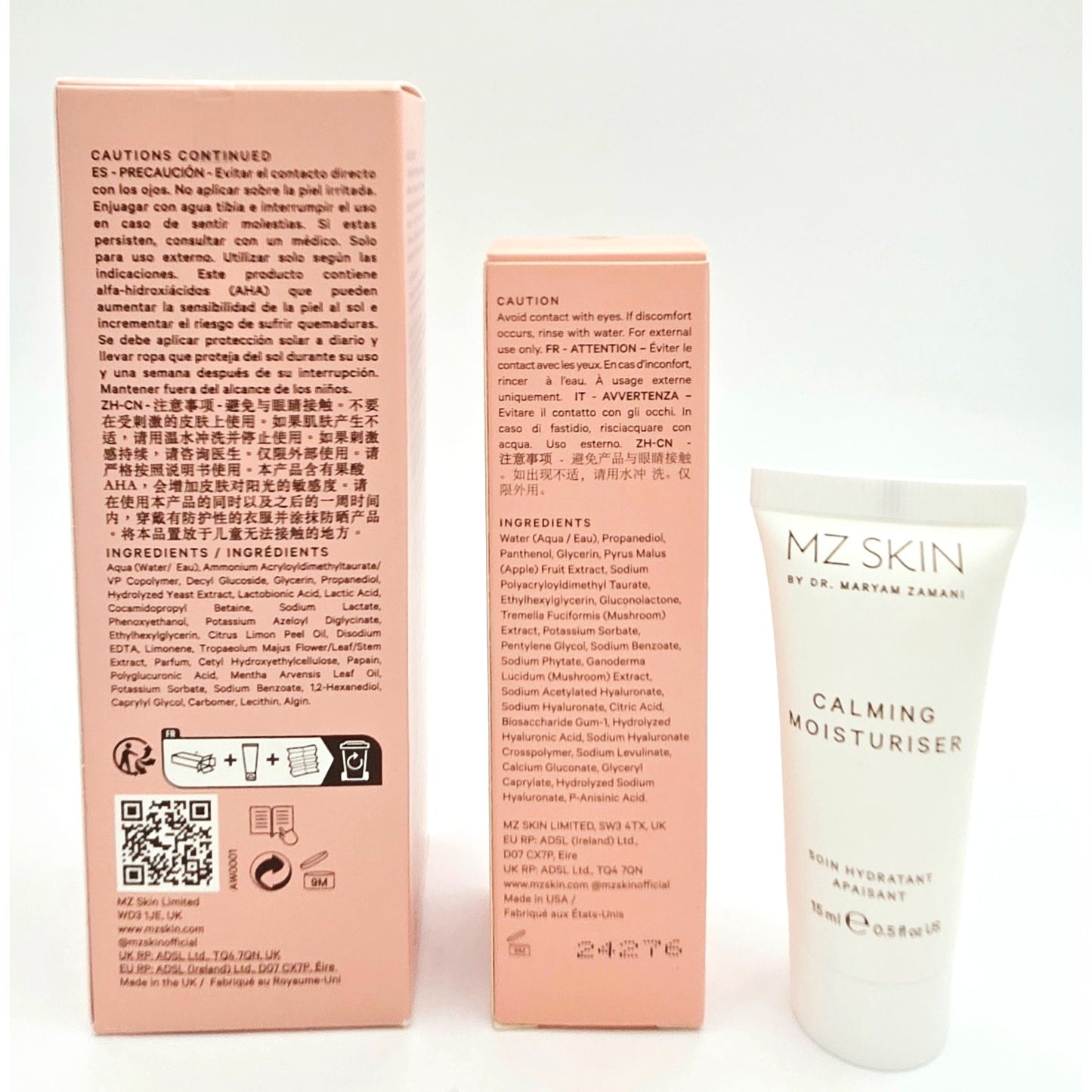 MZ Skin Set~ Hyaluronic Acid Serum, Cleanse & Clarify AHA Mask, Calming Moisture