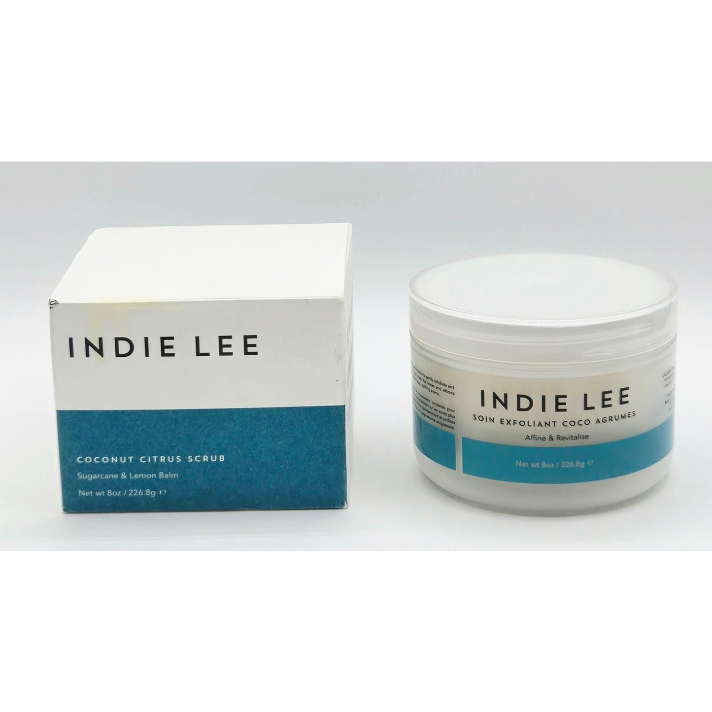 INDIE LEE Coconut Citrus Scrub 8oz w/ Body Prescriptions Coconut Infused Oil 7oz