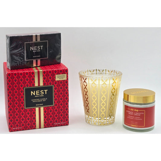 NEST Fragrances HOLIDAY Scented Candle & Matchbox Set 8.1 oz w/ Truly Gift
