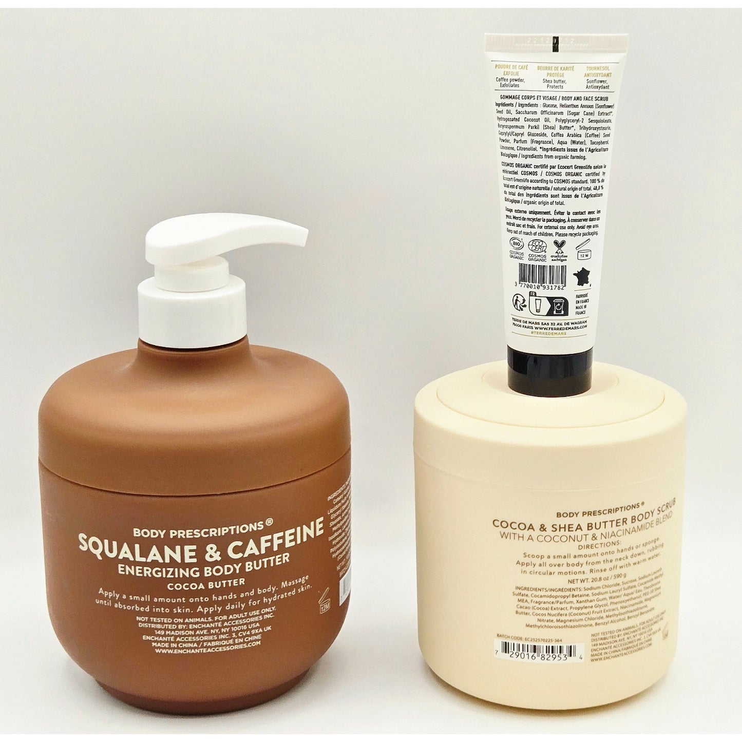 Body Prescriptions Squalane/Caffeine Body Butter + Cocoa/Shea Scrub***Bonus