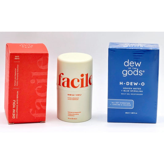 Facile Dew You Hyaluronic Acid Serum & Dew of the Gods~ H-DEW-O Gel Moisturizer