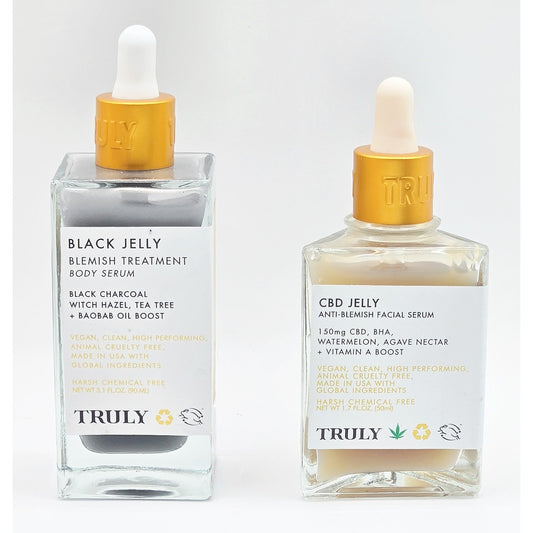 Truly Beauty- Anti-Blemish Black Jelly Body Serum/ Watermelon Agave Facial Serum