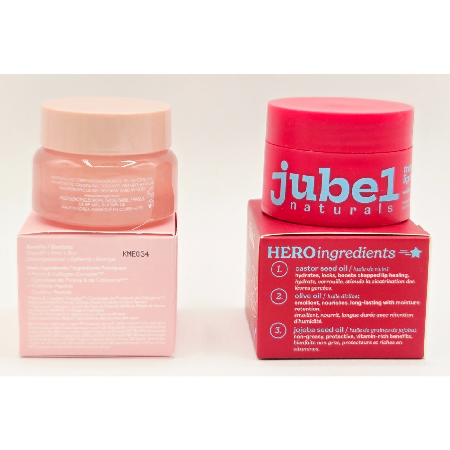 Overnight Laneige Bouncy & Firm Eye + Jubel Lip Sleeping Masks ~ .7oz ea.~ NEW