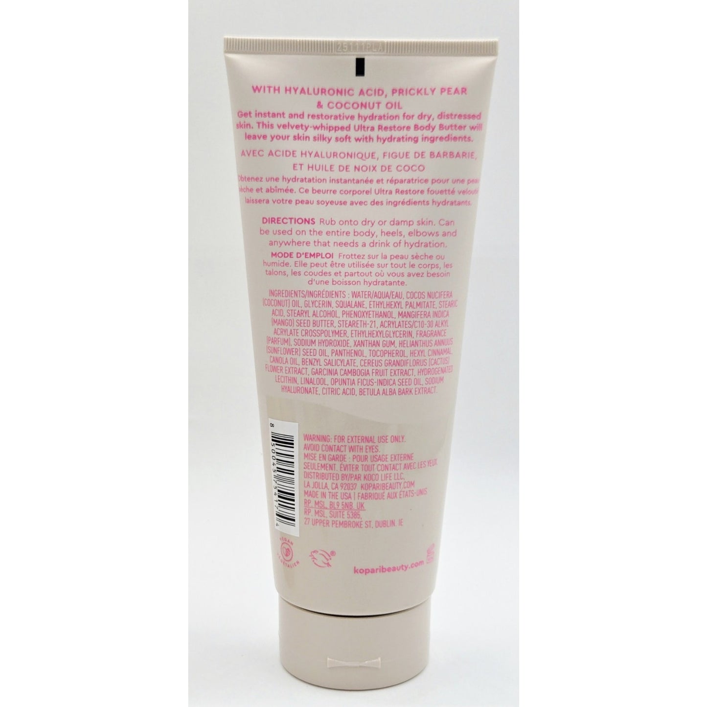 Kopari Ultra Restore Body Butter 12oz & Tahitian Vanilla Hydrating Body Wash 5oz