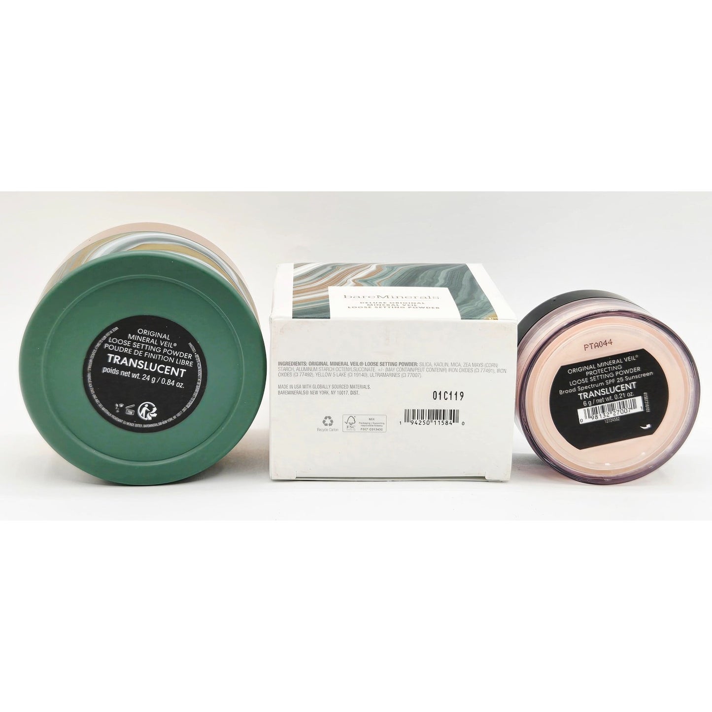 Bare Minerals Deluxe/ Original SPF 25 Mineral Veil Loose Set Powder Translucent
