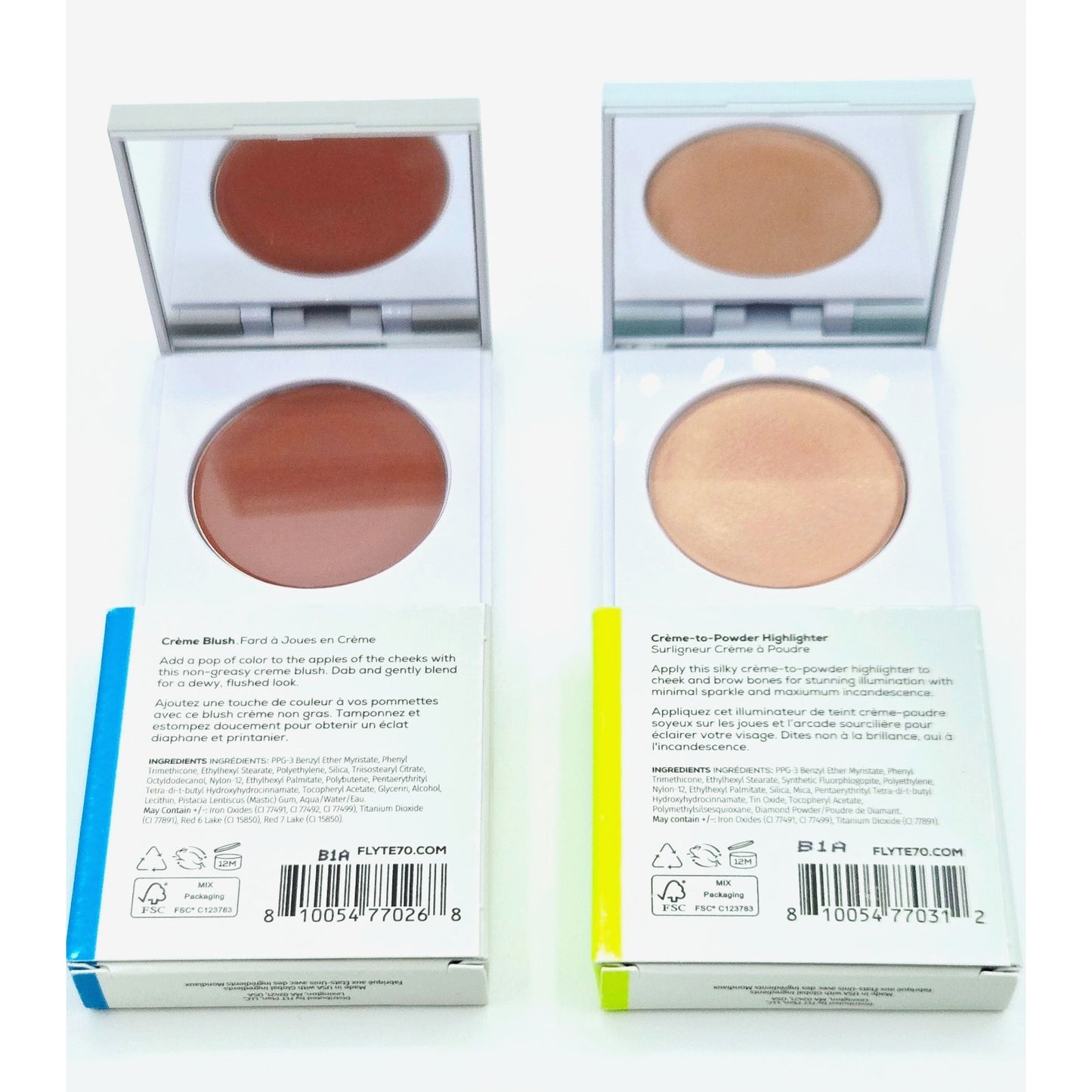 Flyte 70 GlowBack Brightening Primer- Hazy Cheek Creme+Creme to Powder Hilighter