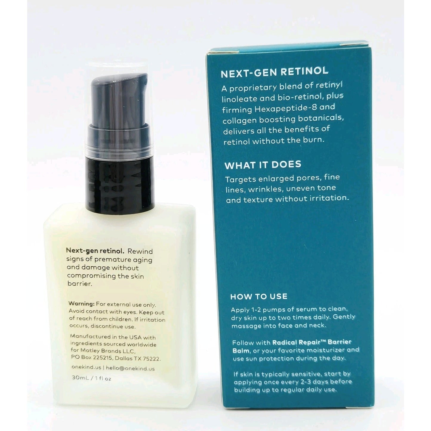 OneKind Retinol Reinvented Radical Repair 1oz/30ml- Firms, Smooths, Plumps - NIB