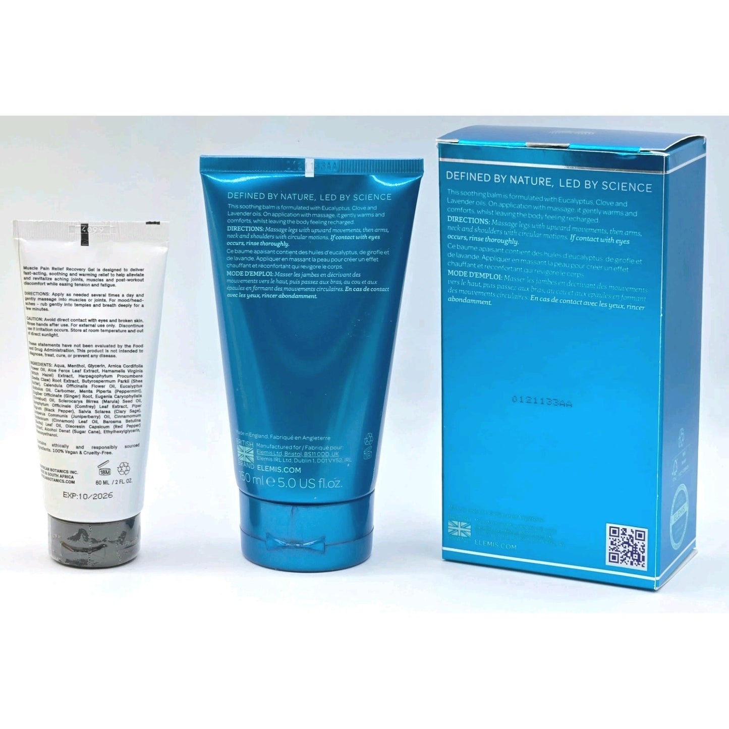 ELEMIS Warm-Up Massage Balm 5oz & African Botanics Muscle Pain Recovery Gel 2oz