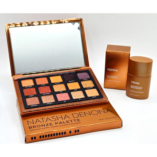Natasha Denona Bronze Eyeshadow Palette w/ Yensa Super Serum Silk Bronzing Drops