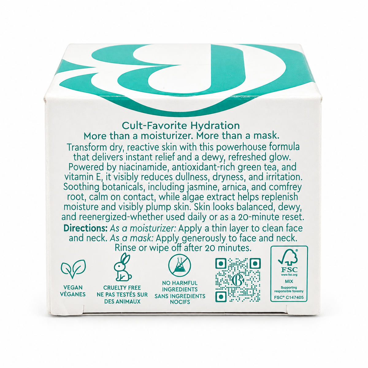 Clark's Botanicals Deep Moisture Mask package directions and product details