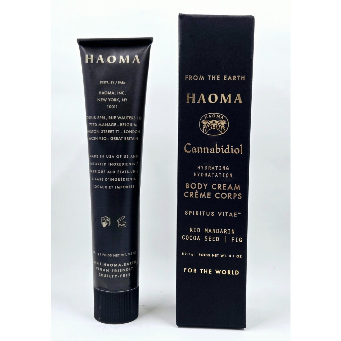 Haoma Hydrating Body Cream Red Mandarin Cocoa Seed Fig 3.1 oz