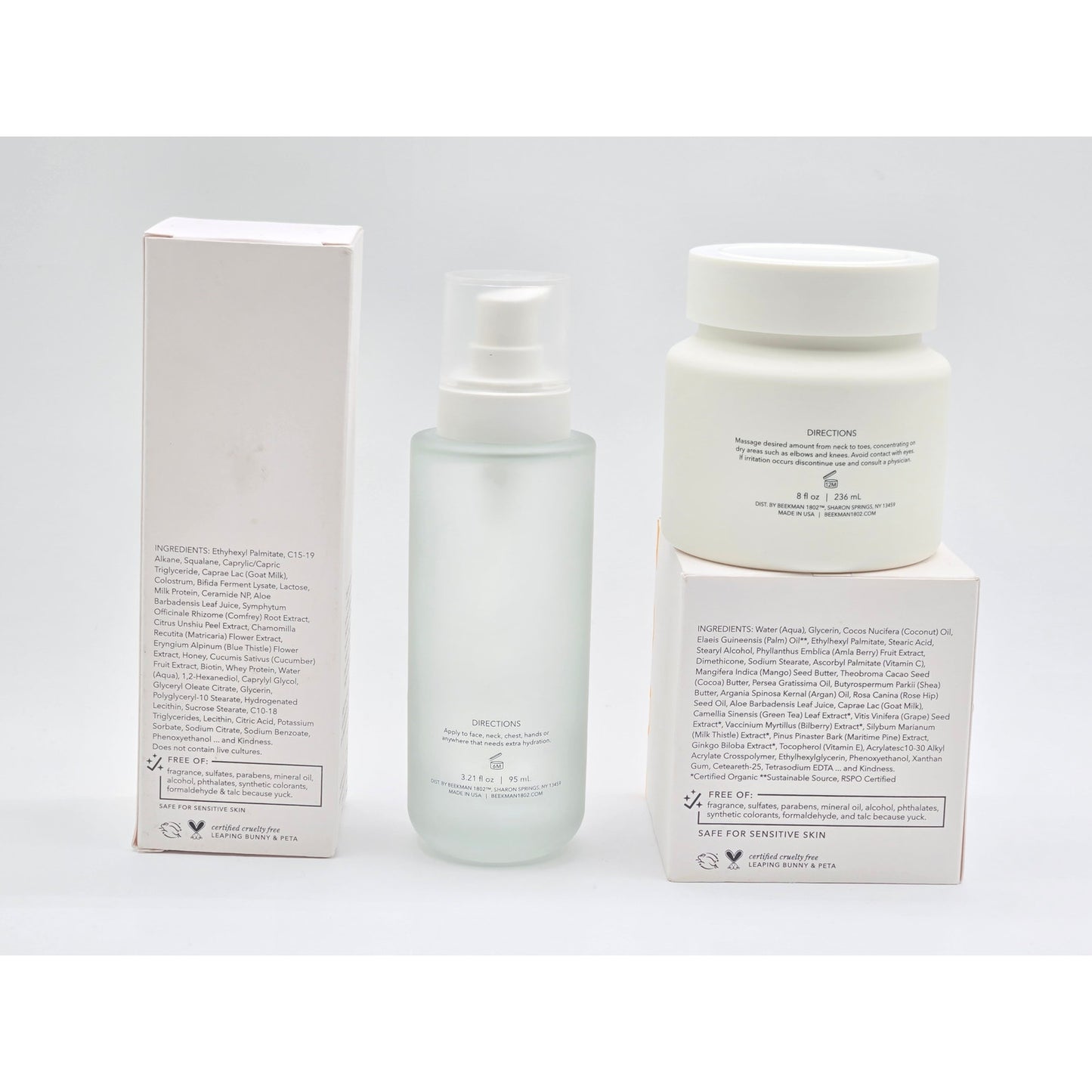 Beekman 1802 Golden Goat Milk, Amla, Vit-C Cream/ Postbiotic Squalane Body Oil