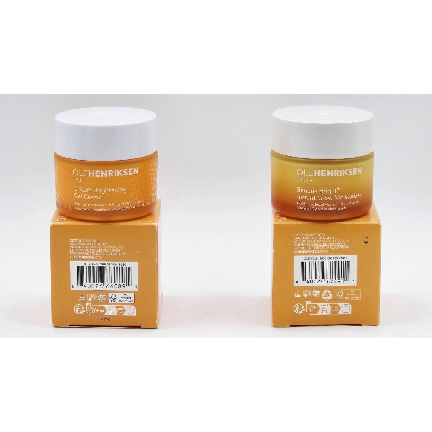Olehenriksen Brighten- C Rush Gel Creme & Banana Instant Glow Moisture 1.7 oz Ea