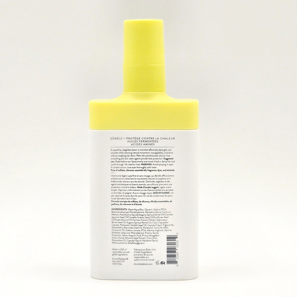 Drunk Elephant Wild Marula Tangle Spray back label ingredients directions and UPC