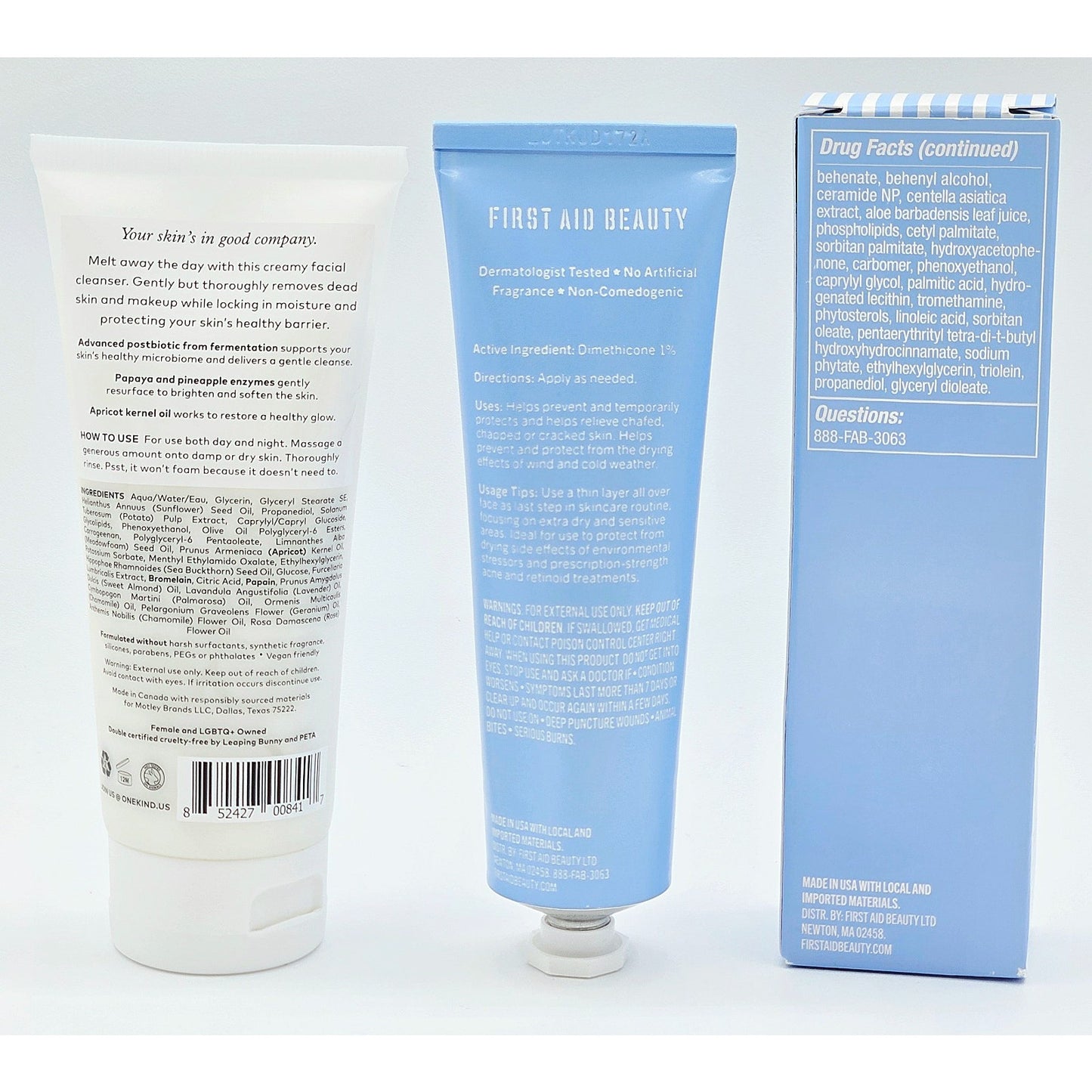 First Aid Beauty ULTRA REPAIR Barrier Balm + onekind Barrier Boosting Cleanser