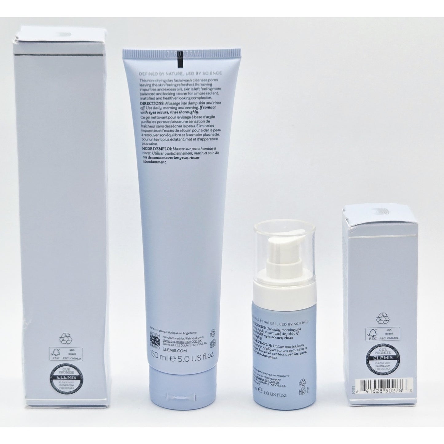 ELEMIS Clarifying Serum 1.0 Oz & Clay Skin Clearing Wash 5.0 oz