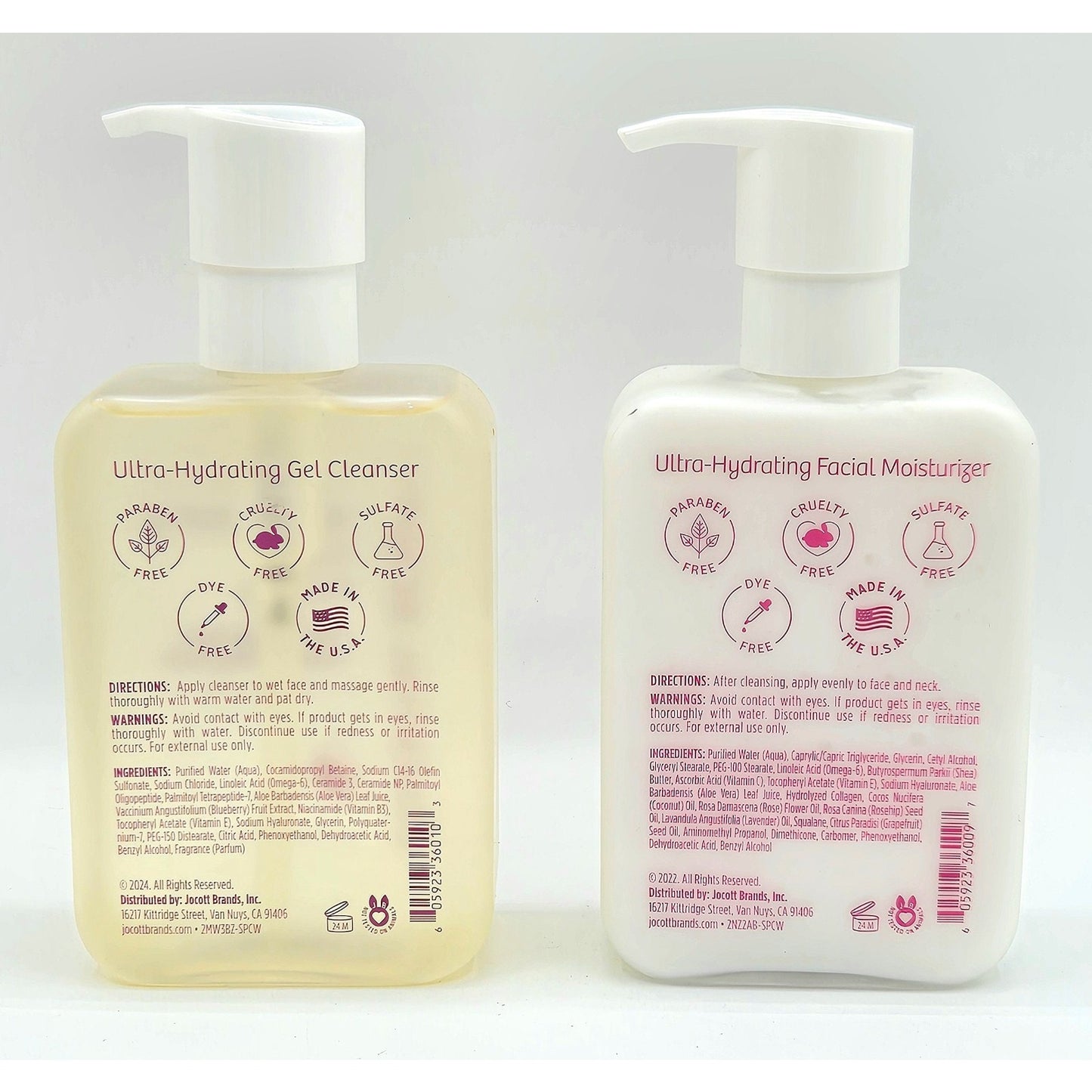 Essential Beauty Ultra-Hydrating Gel Cleanser & Facial Moisturizer 8 oz ea.