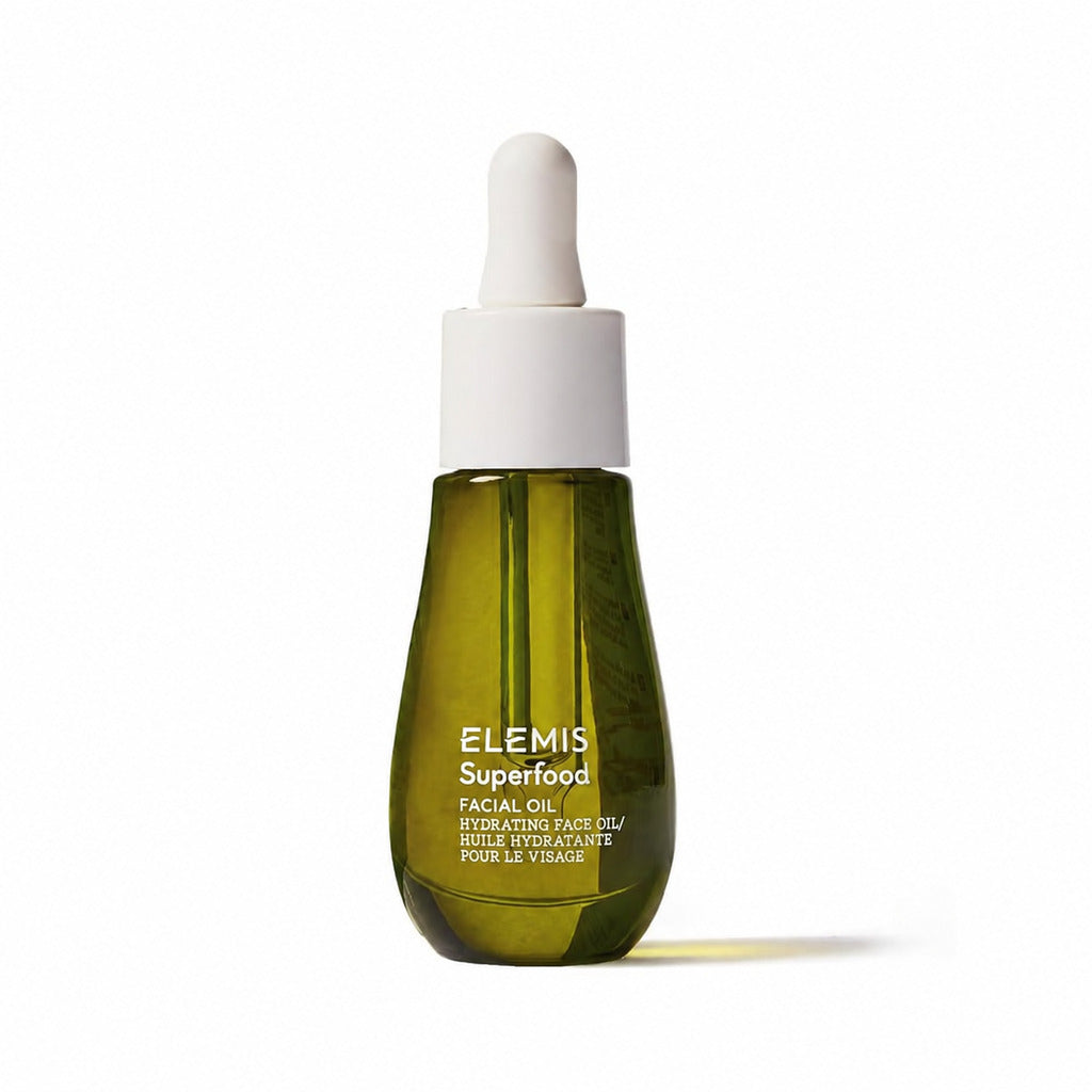 ELEMIS Superfood Facial Oil in a green glass dropper bottle
