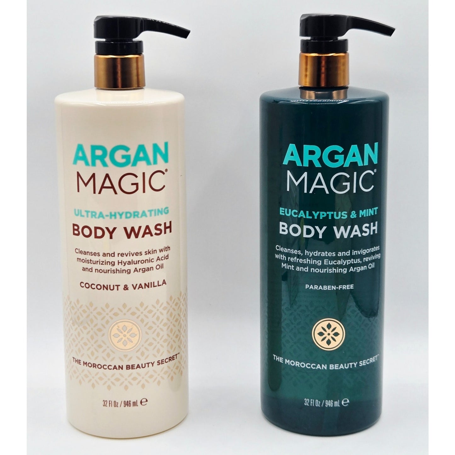 2 Pk ARGAN MAGIC Ultra-Hydrating Cocont Vanilla & Eucalyptus Mint w/Argan Oil