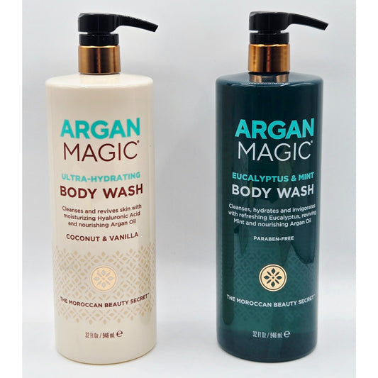 2 Pk ARGAN MAGIC Ultra-Hydrating Cocont Vanilla & Eucalyptus Mint w/Argan Oil