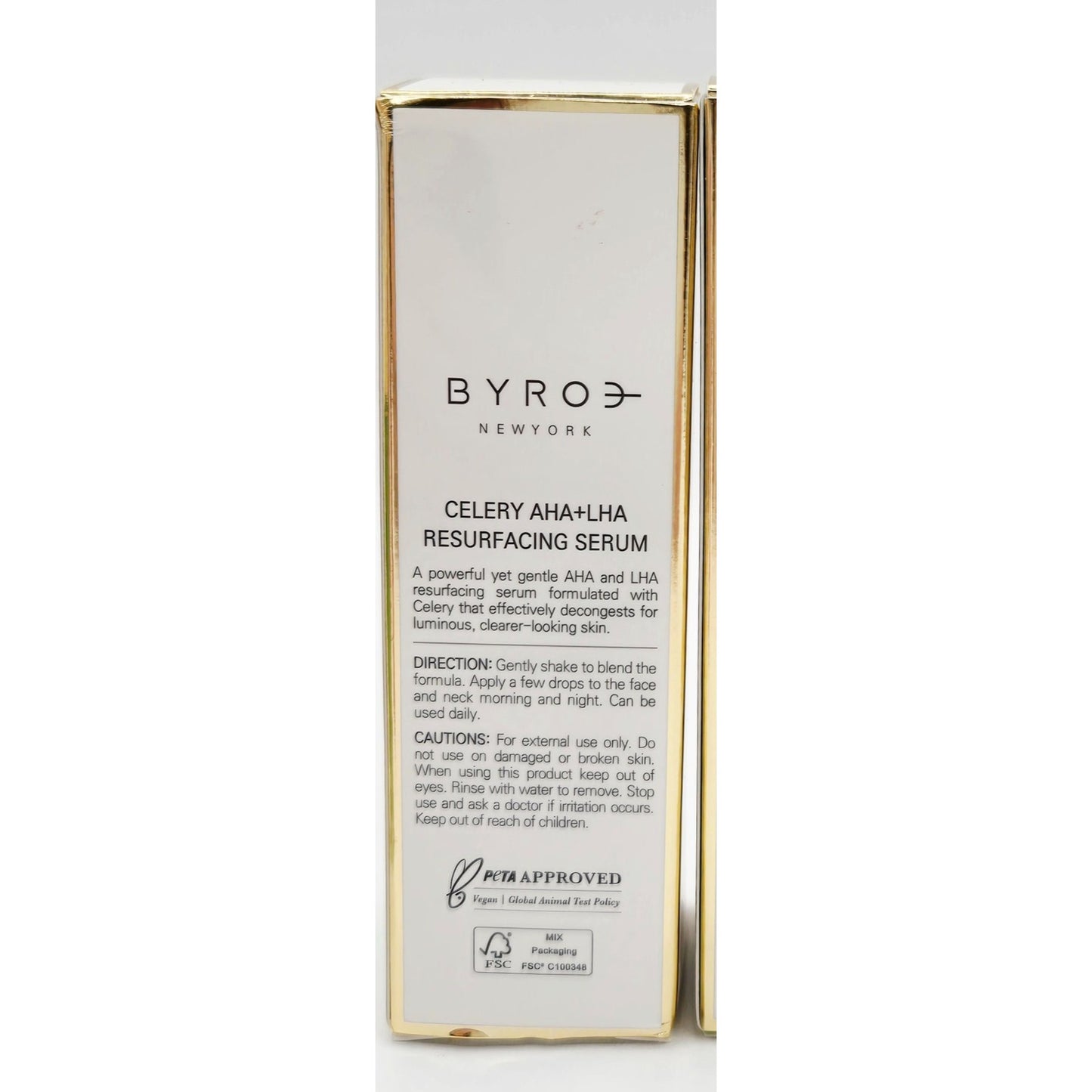 BYROE NEW YORK Celery AHA + LHA Resurfacing Serum 1oz/30mL Full SZ SEAL BOX $86