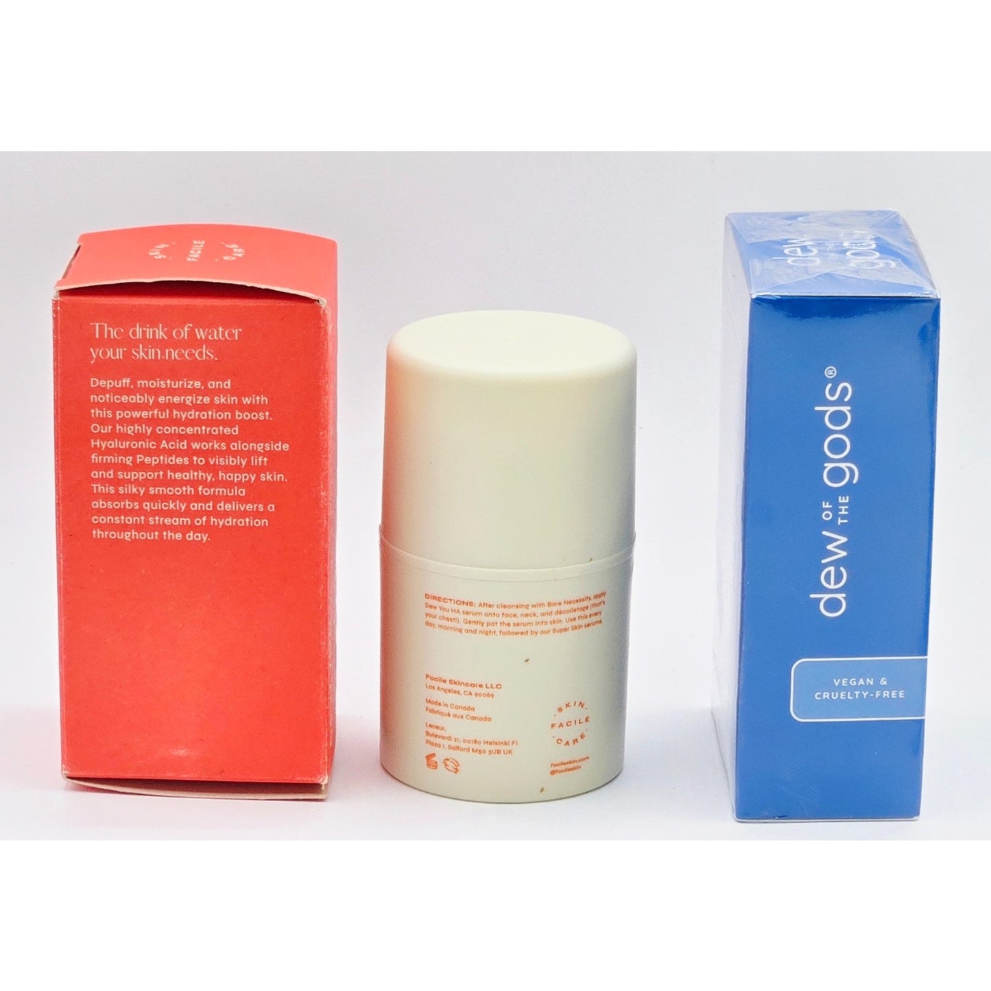 Facile Dew You Hyaluronic Acid Serum & Dew of the Gods~ H-DEW-O Gel Moisturizer