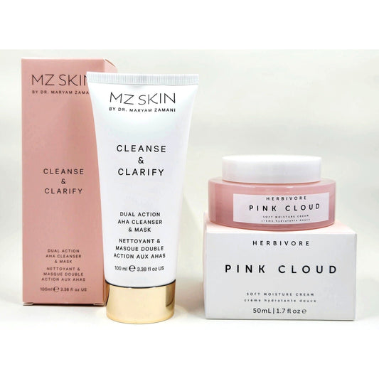 Mz Skin Cleanse & Clarify AHA Dual Action + Herbivore Pink Cloud Moisture Cream