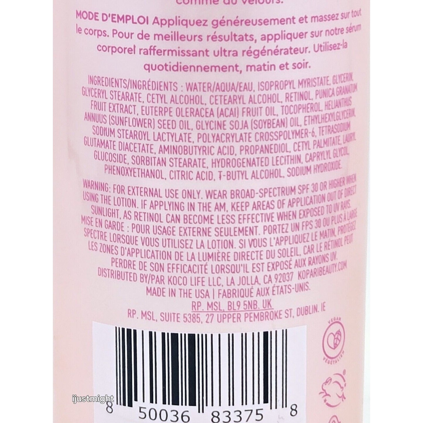 2 PACK KOPARI Ultra Renewal Retinol Body Cream 4.7 oz -NEW