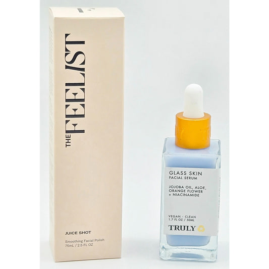 Truly Glass Skin Facial Serum 1.7oz/ THE FEELIST Juice Shot Smoothing Polish 2.5
