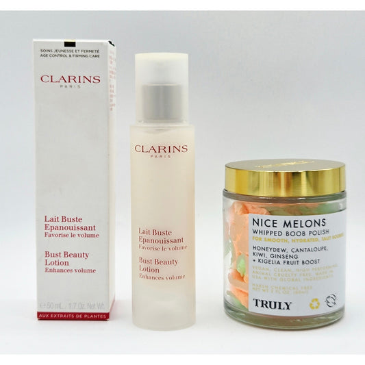 Clarins Buste Beauty Extra-Lift Lotion 1.7oz +Truly Nice Melons Boob Polish 2 oz