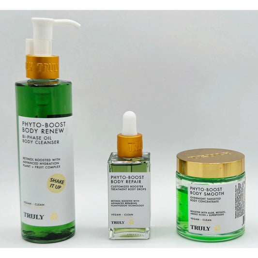 TRULY Beauty PHYTO-BOOST BODY- Oil Cleanser, Repair Drops, Overnight Concentrate