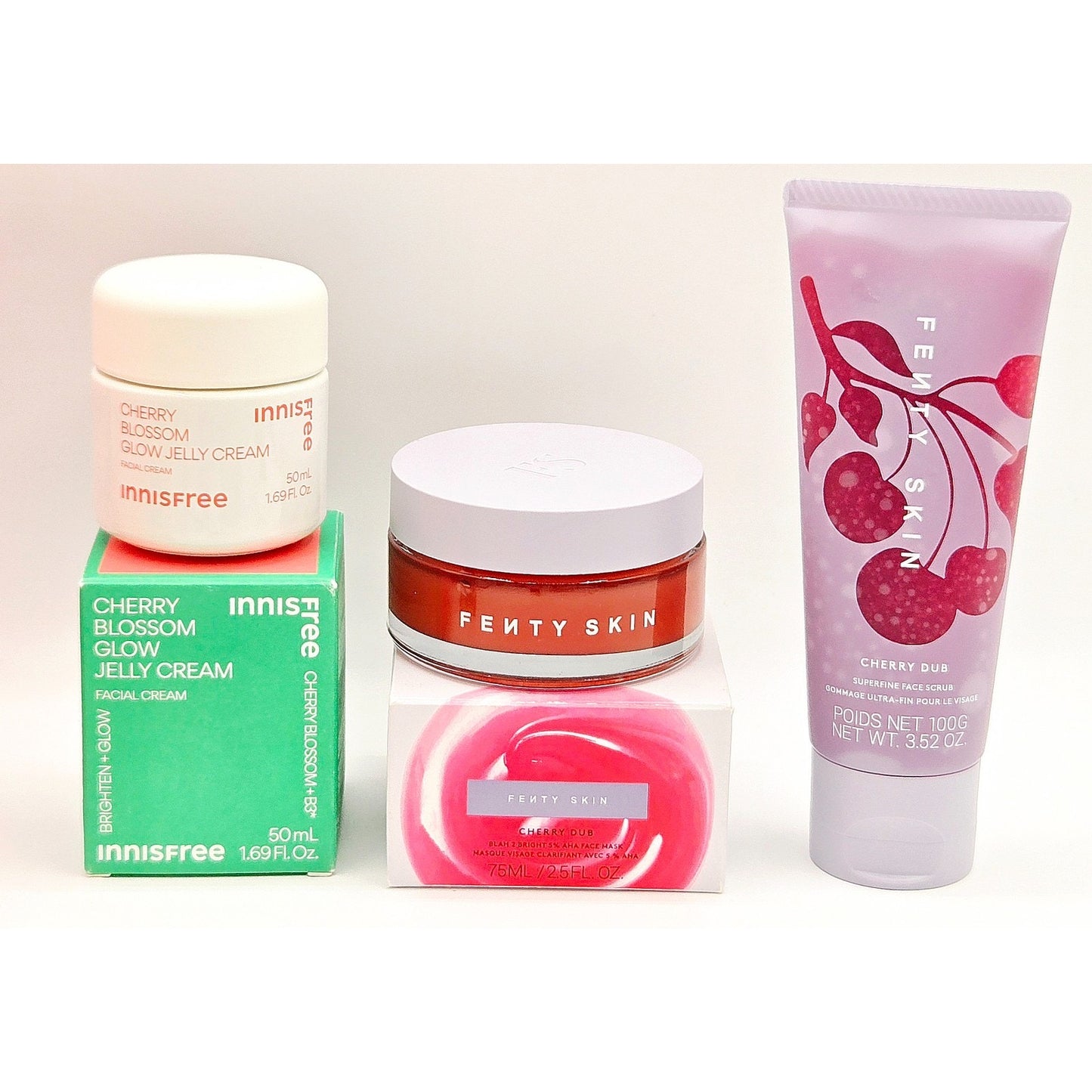 Cherry 8pc Skincare Bundle- Ciroa, Truly, Fenty Skin, Innisfree, Infinite Beauty