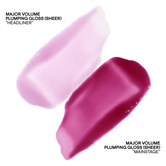 Patrick Ta Headliner sheer lilac and Main Stage sheer cranberry plumping gloss swatches