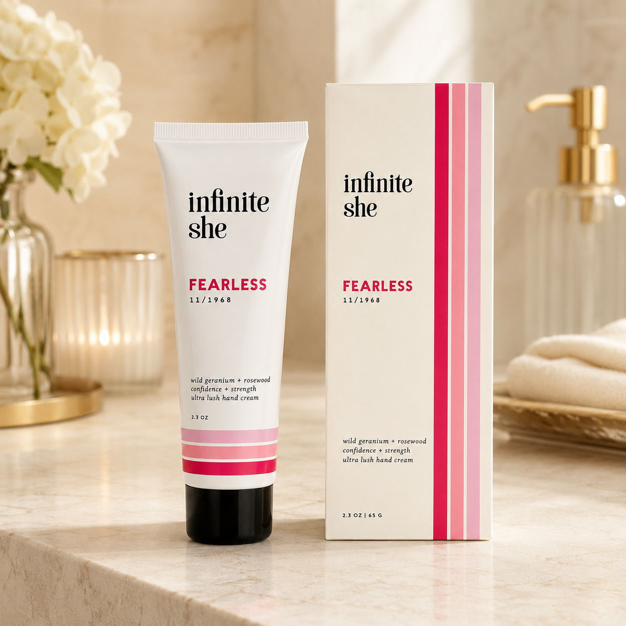 Infinite She Fearless Ultra Lush Hand Cream Wild Geranium + Rosewood 2.3 oz / 65 g