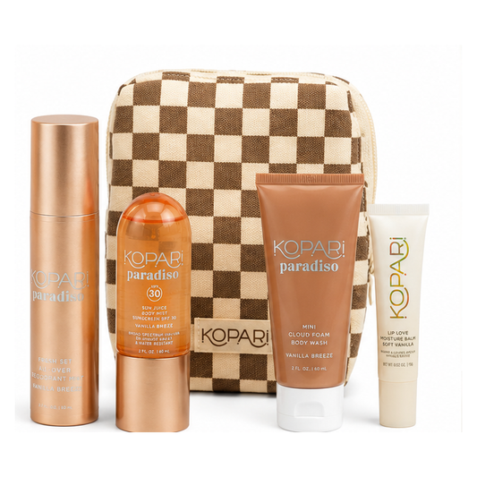 Kopari Paradiso Vanilla Breeze Body Care Travel Set with Pouch 4 Piece