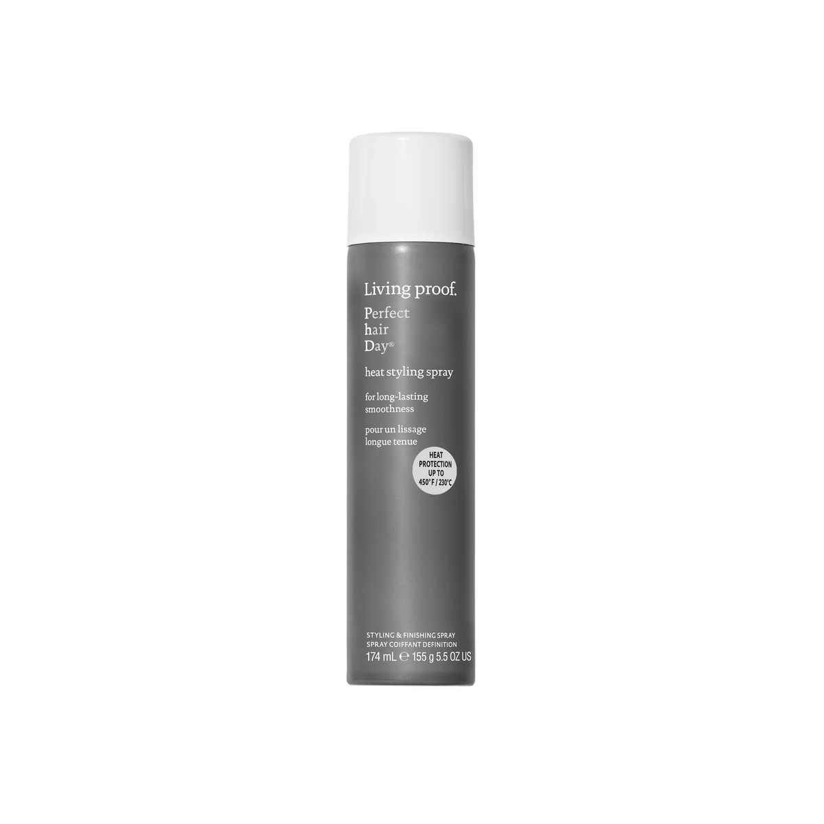 Living Proof Perfect Hair Day Heat Styling Spray 5.5 oz gray aerosol can with white cap