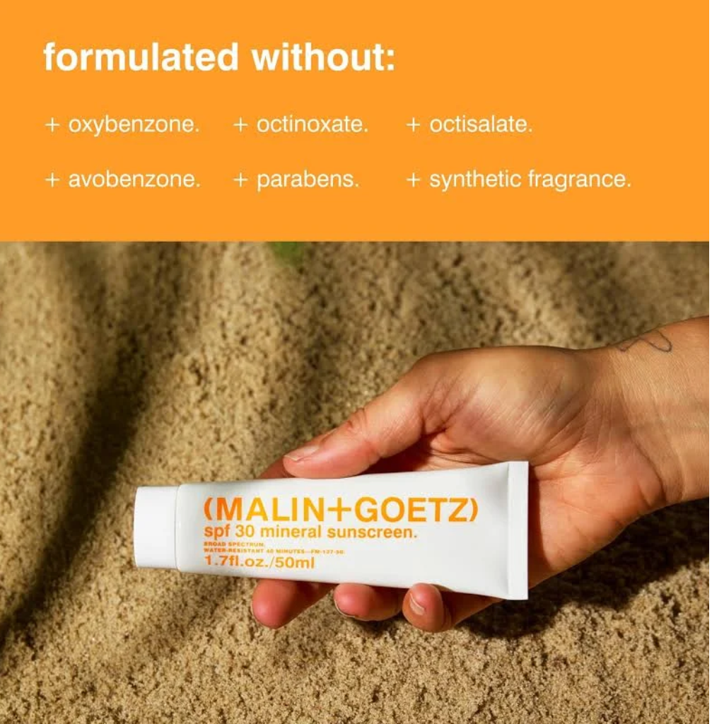 MALIN+GOETZ SPF 30 Mineral Sunscreen formulated-without details
